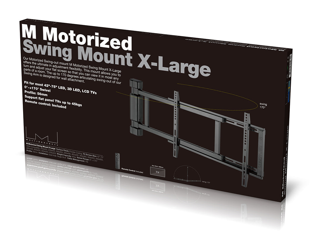 Multibrackets M Motorized Swing Mount X-Large RF for 42"–75" Screens | 7350105212642 Wall Mount Bracket Multibrackets