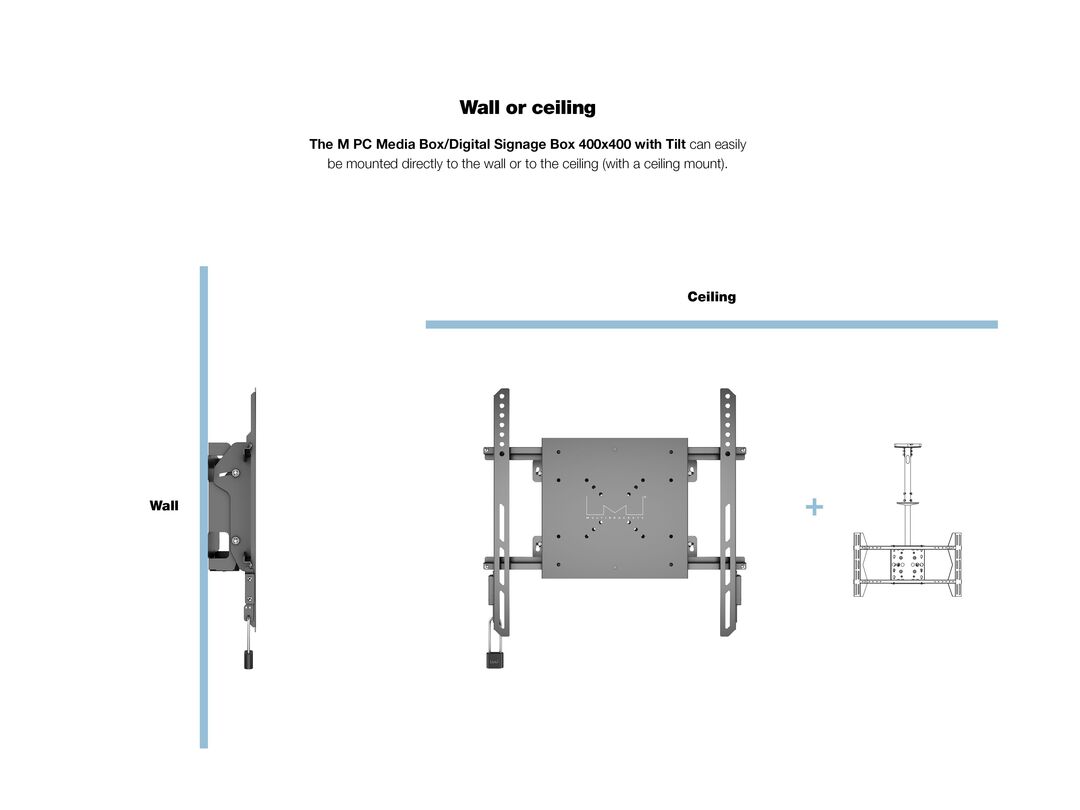 Multibrackets M PC & Digital Signage Box with Tilt Wall Mount – VESA 400x400 | 7350073731831
