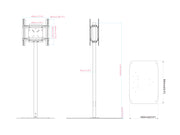Multibrackets M Pro 1.5m Back-to-Back Floorstand For 32"-65" Screens | 7340234811953 Floor Stand Multibrackets