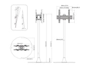Multibrackets M Pro 1.5m Double Side Single Base Floorstand For 32"-65" Screens | 7350022738232
