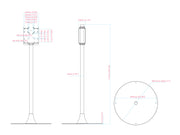 Multibrackets M Pro 1.5m Double Side Single Pole Floorbase For 32"-55" Screens | 7350105219108 Floor Stand Multibrackets