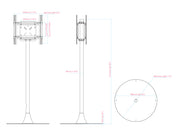 Multibrackets M Pro 1.5m Dual Side Single Pole Floorstand For 32"-65" Screens | 7350105219115 Floor Stand Multibrackets