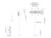 Multibrackets M Pro 1.5m Single Pole Floor Stand For 32"-65" Screens | 7340234813155