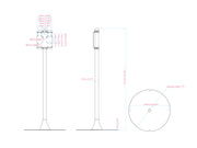 Multibrackets M Pro 1.5m Single Pole Floorbase For 32"-55" Screens | 7350105219085 Floor Stand Multibrackets