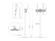 Multibrackets M Pro 1.5m Single Pole Floorstand For 32"-65" Screens | 7350105218361 Floor Stand Multibrackets