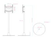 Multibrackets M Pro 1.5m Single Pole Floorstand For 32"-65" Screens | 7350105219092 Floor Stand Multibrackets