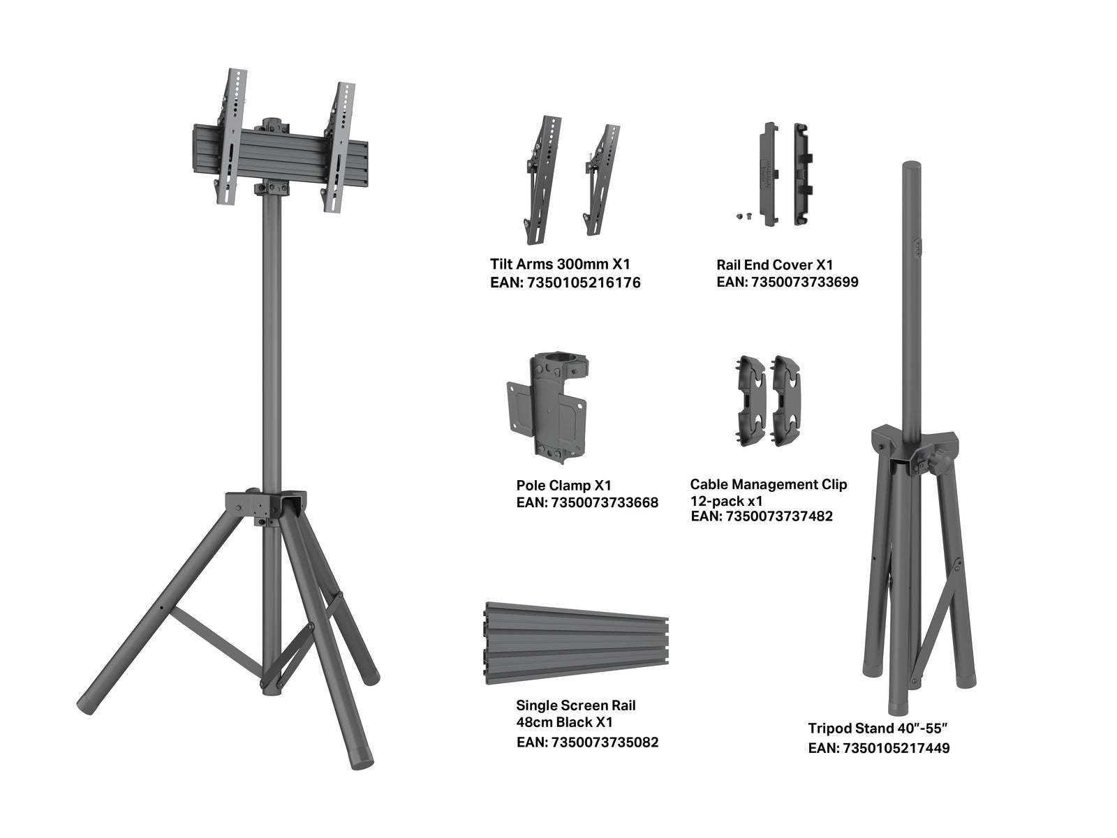 Multibrackets M Pro 1.5m Tripod Floor Stand For 32"-55" Screens | 7350105218330