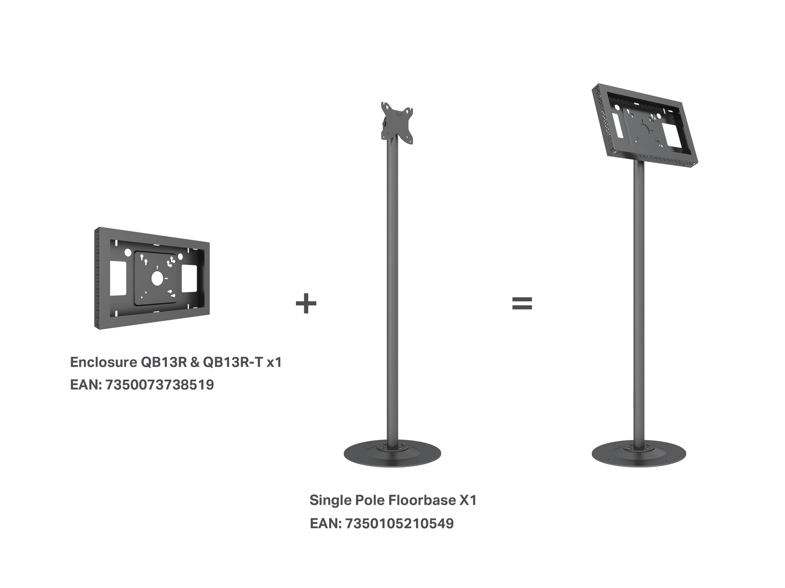 Multibrackets M Pro 1m Single Pole Floorbase For Samsung QBR13 | 7350105219719 Floor Stand Multibrackets