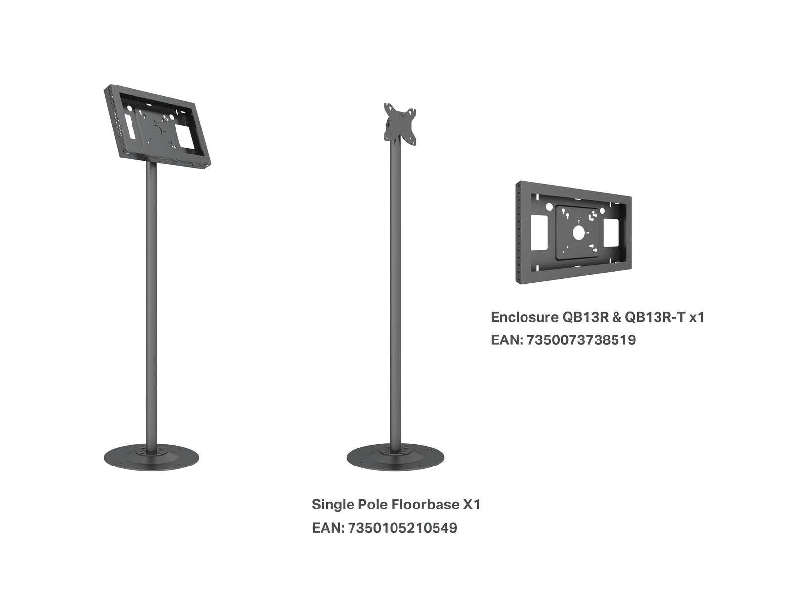 Multibrackets M Pro 1m Single Pole Floorbase For Samsung QBR13 | 7350105219719 Floor Stand Multibrackets