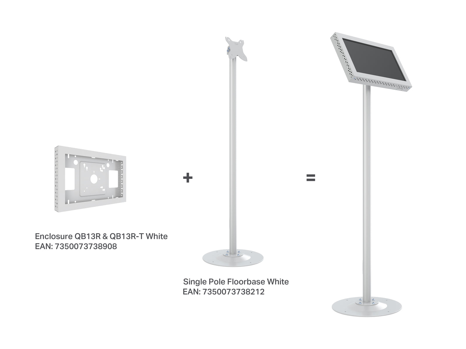 Multibrackets M Pro 1m Single Pole Floorbase For 7"-30" Screens | 7350073738212