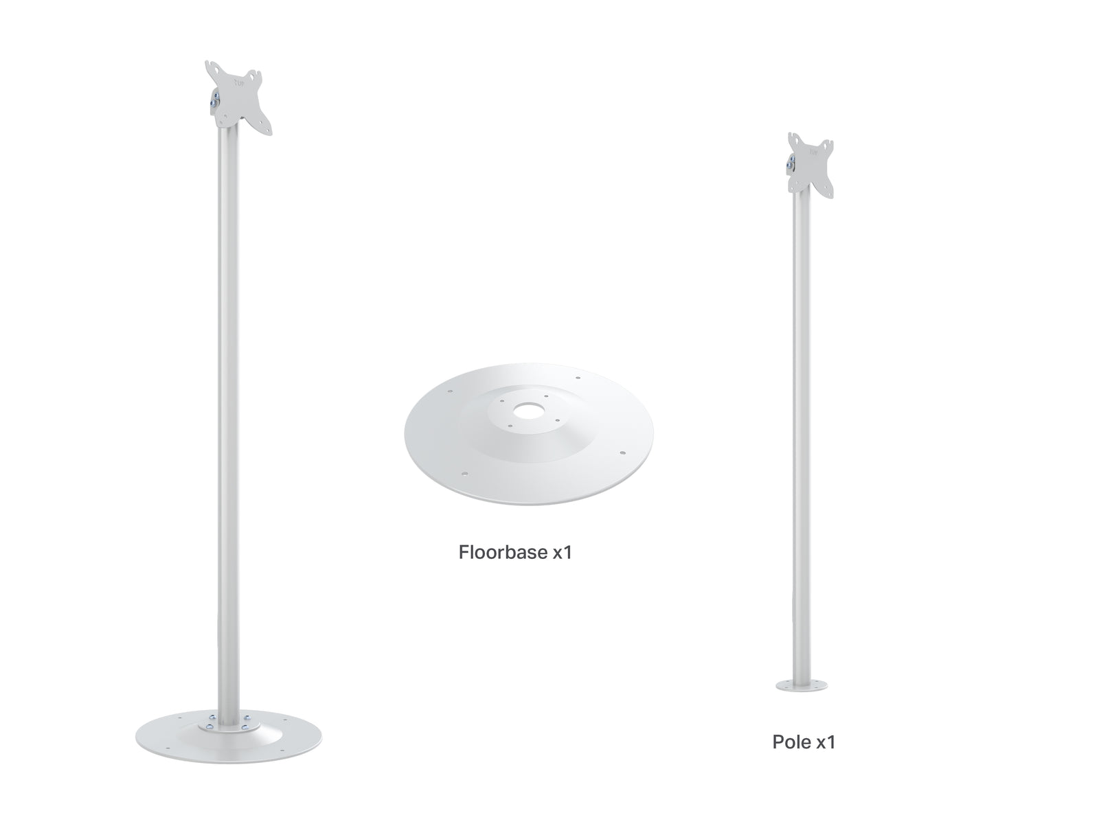 Multibrackets M Pro 1m Single Pole Floorbase For 7"-30" Screens | 7350073738212