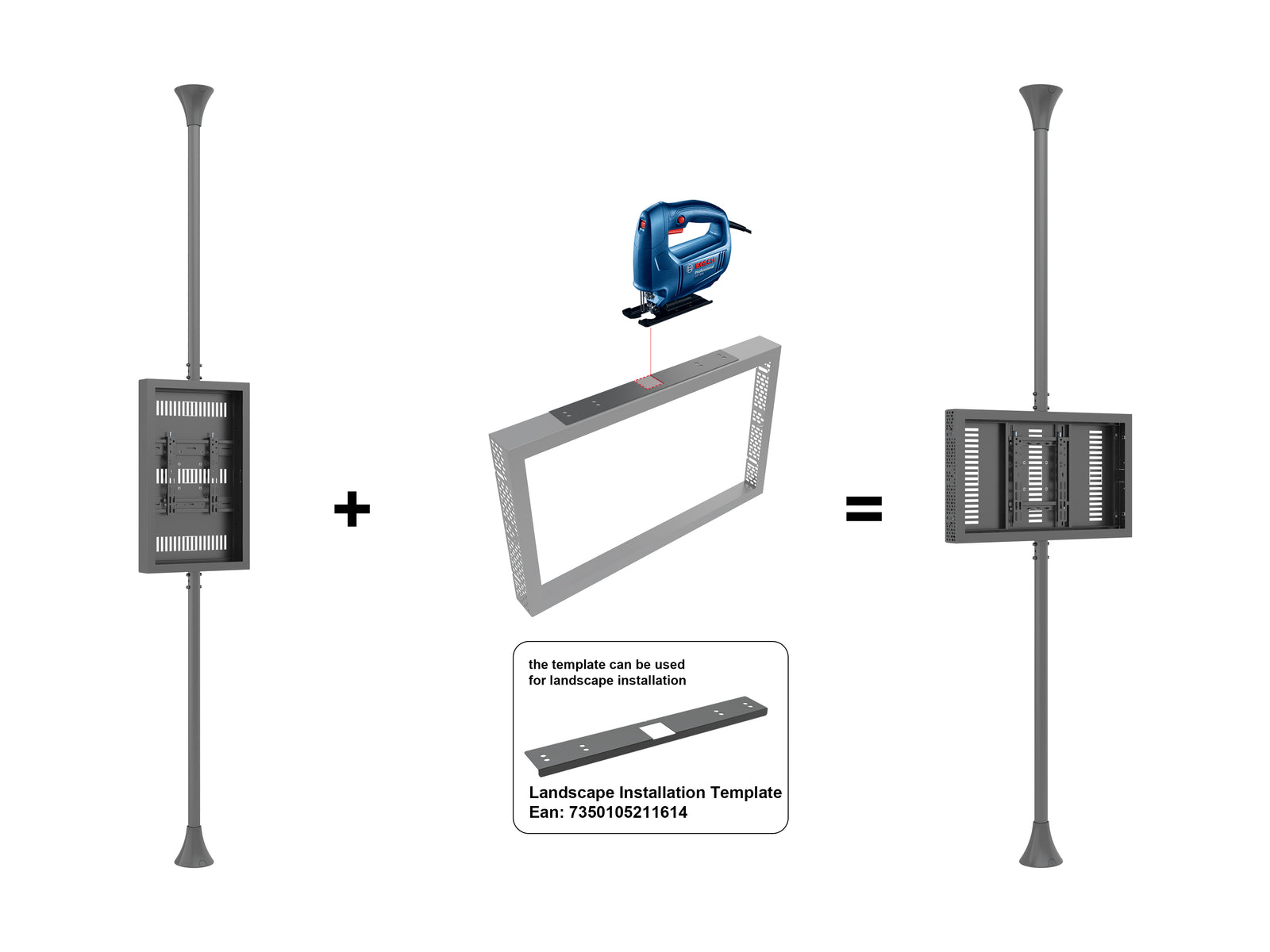 Multibrackets M Pro 32" Floor-to-Ceiling Digital Signage Enclosure | 7340234810680