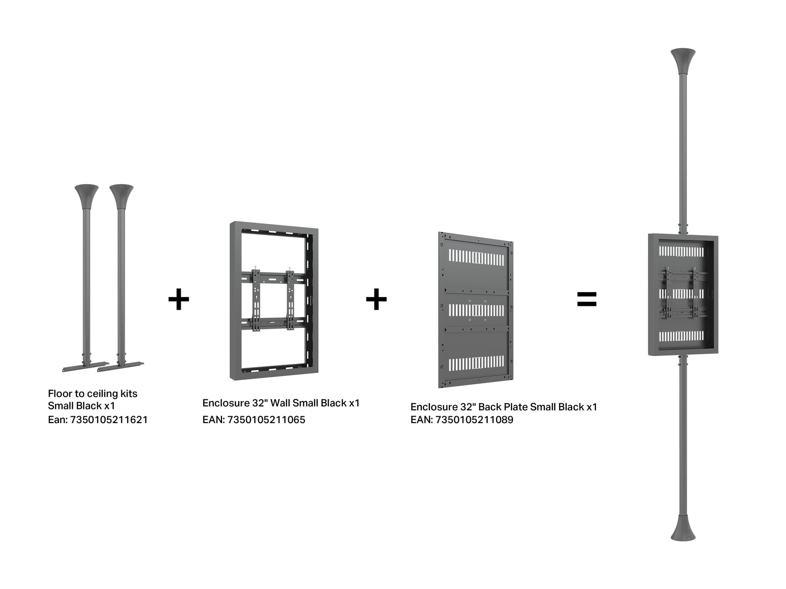 Multibrackets M Pro 32" Floor-to-Ceiling Digital Signage Enclosure | 7340234810680