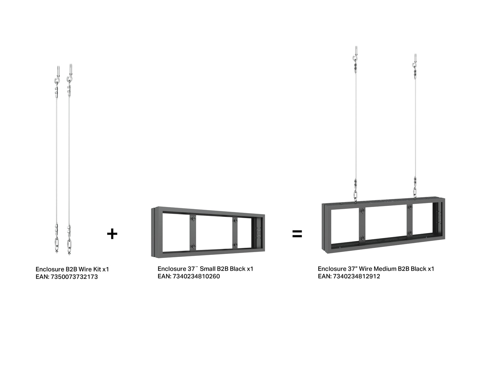 Multibrackets M Pro 37" B2B Digital Signage Enclosure – Black | 7340234810260 Signage Display Enclosures Multibrackets