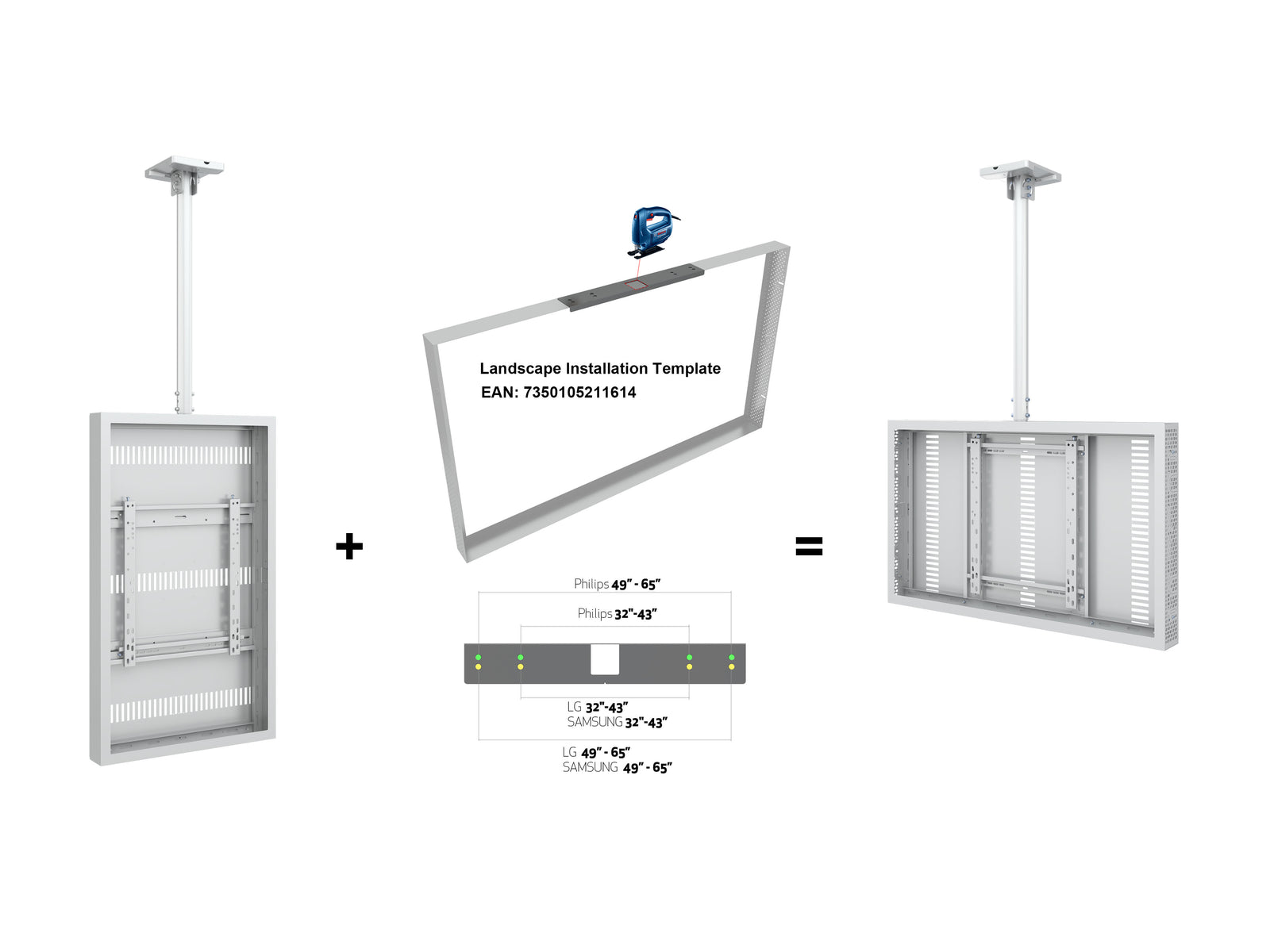 Multibrackets M Pro 46" High Brightness Ceiling Digital Signage Enclosure - White | 7340234810390