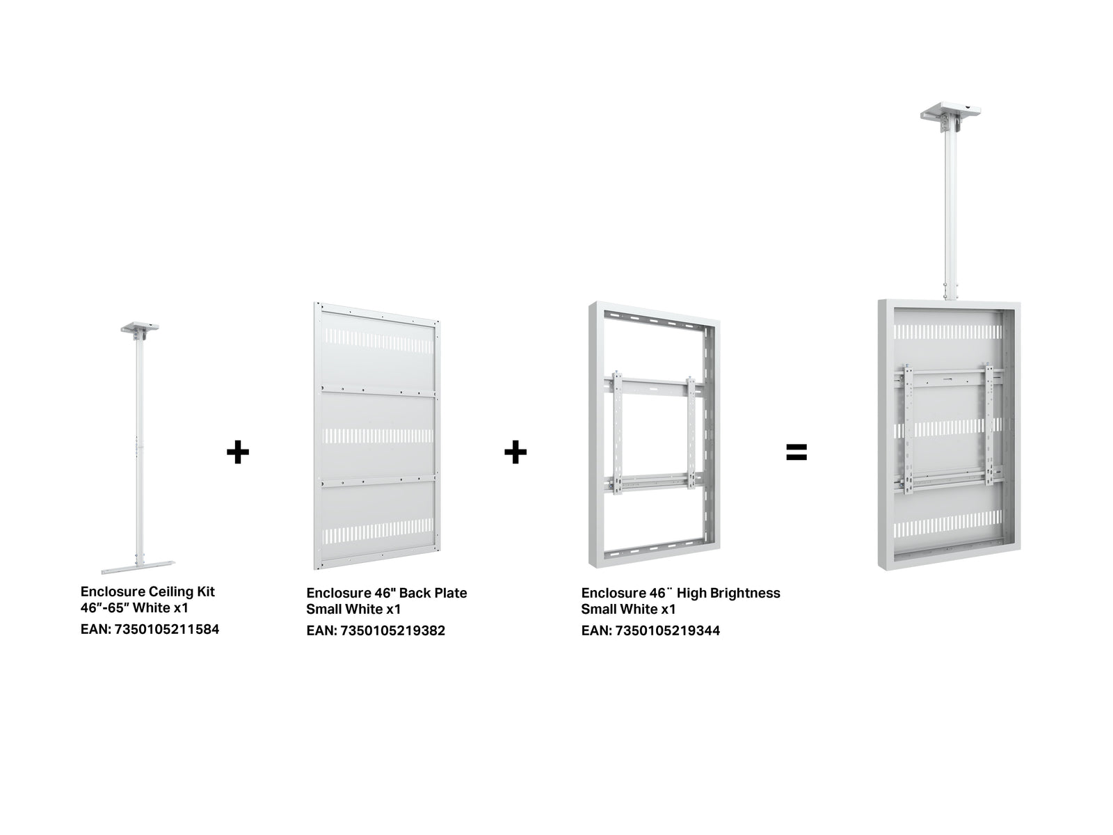 Multibrackets M Pro 46" High Brightness Ceiling Digital Signage Enclosure - White | 7340234810390