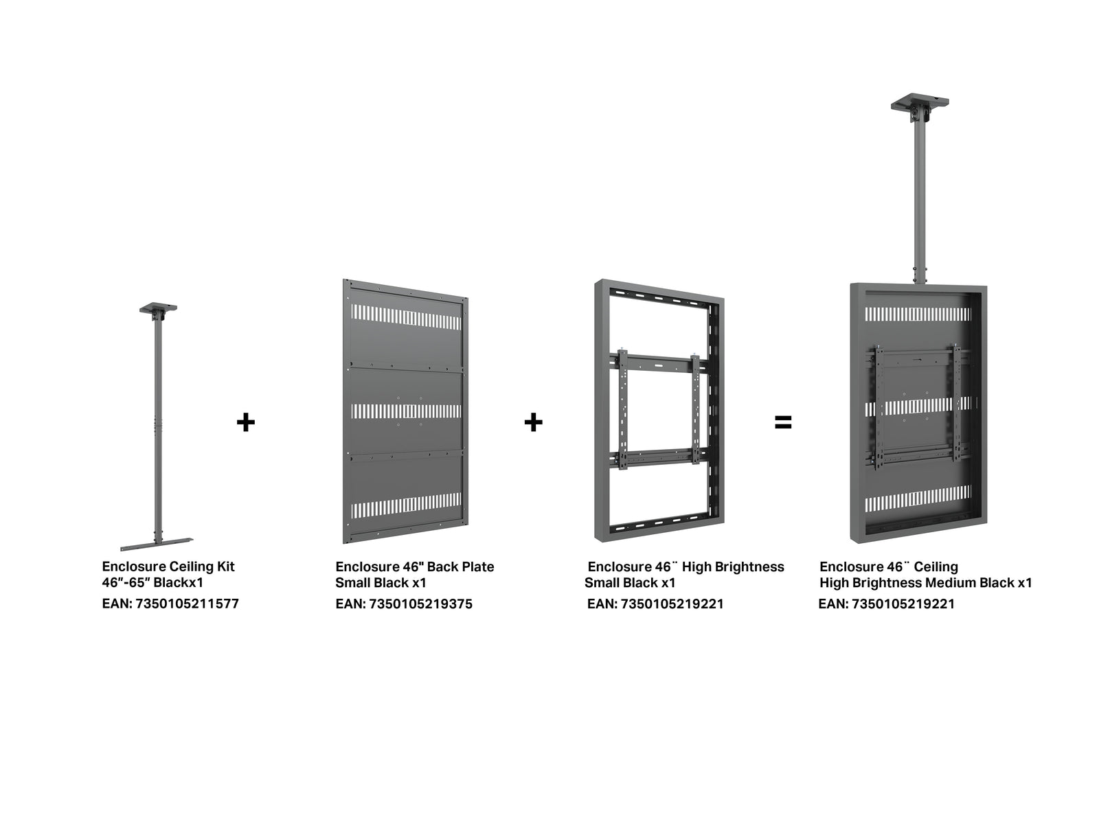 Multibrackets M Pro 46" High Brightness Ceiling Digital Signage Enclosure - White | 7340234810390