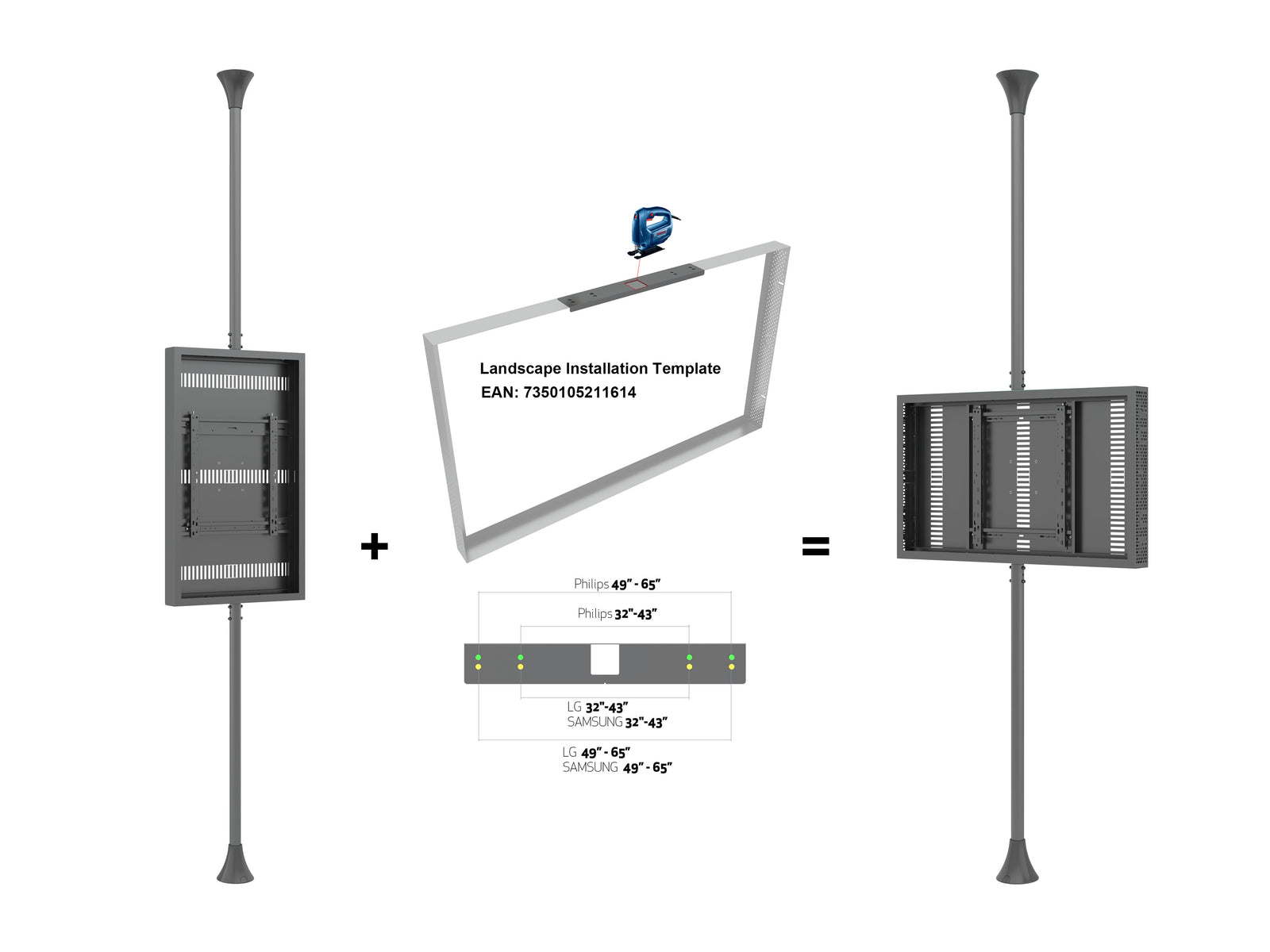 Multibrackets M Pro 46" High Brightness Floor-to-Ceiling Digital Signage Enclosure | 7340234810406