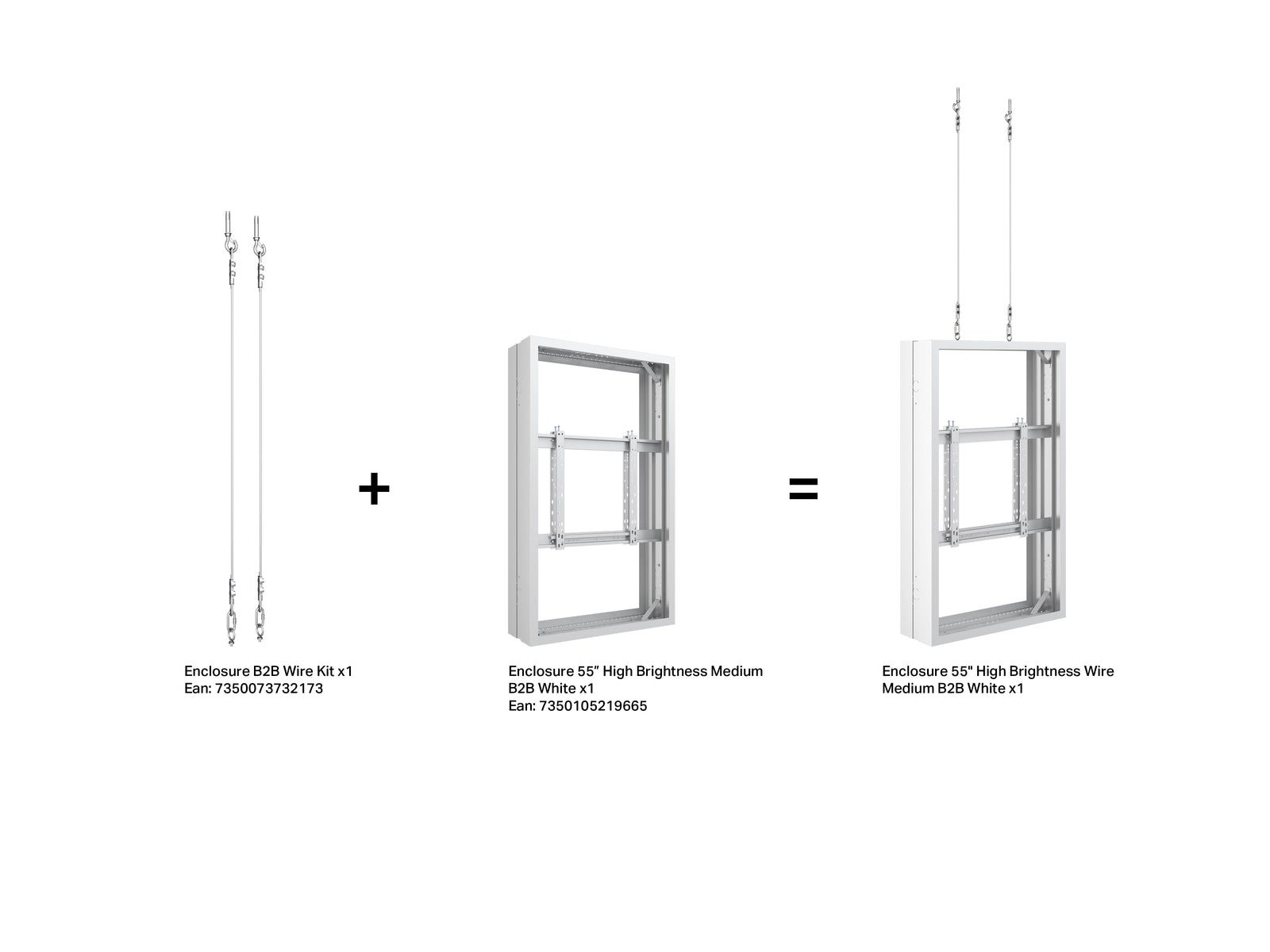 Multibrackets M Pro 55" High Brightness B2B Digital Signage Enclosure – White | 7350105219665 Signage Display Enclosures Multibrackets