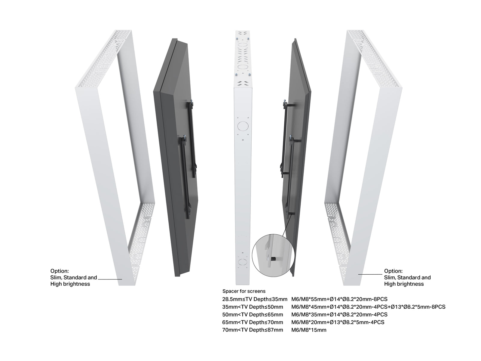 Multibrackets M Pro 55" High Brightness B2B Digital Signage Enclosure – White | 7350105219665 Signage Display Enclosures Multibrackets