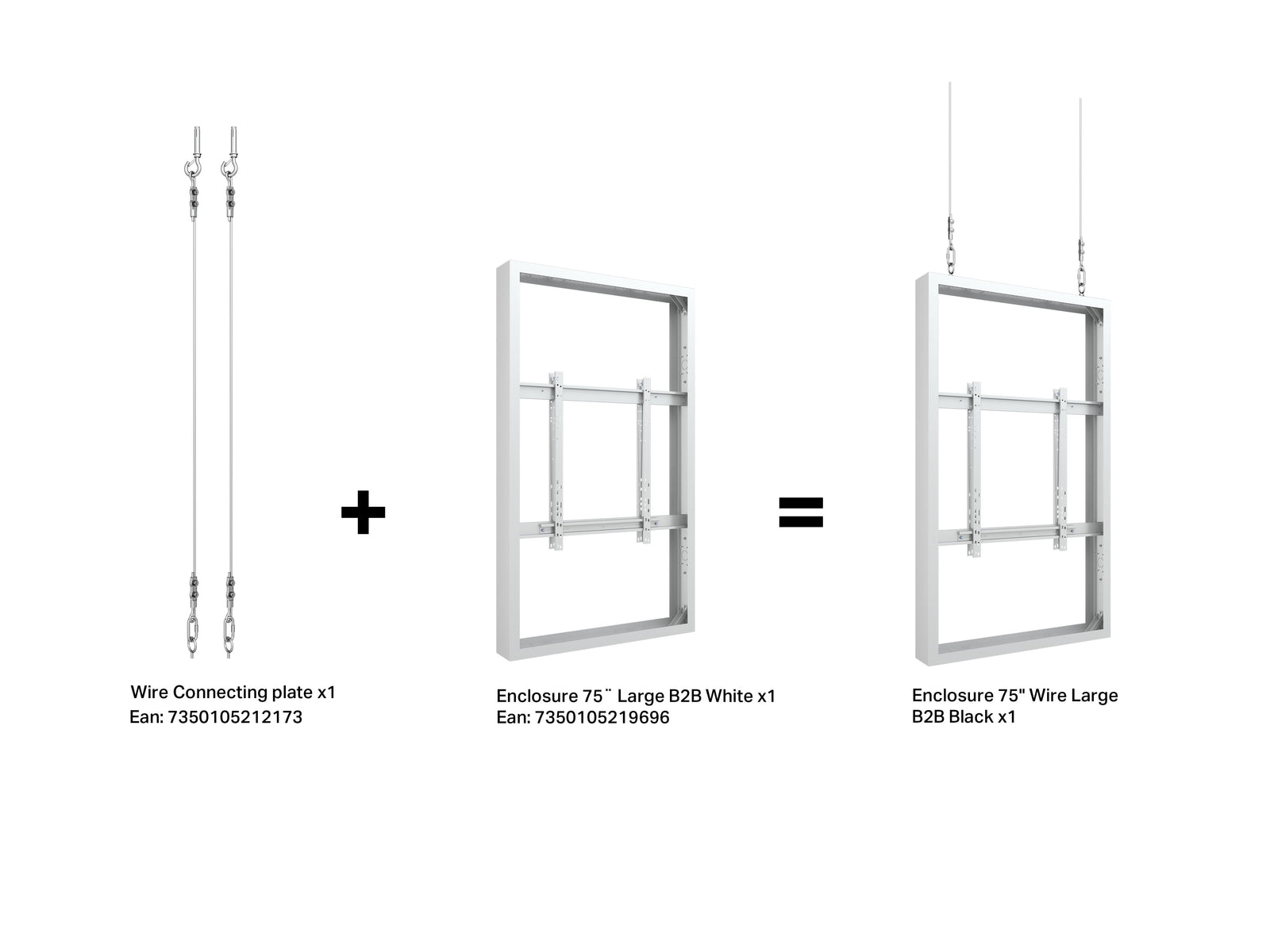 Multibrackets M Pro 75" Large B2B Digital Signage Display Enclosure – White | 7350105219696 Signage Display Enclosures Multibrackets