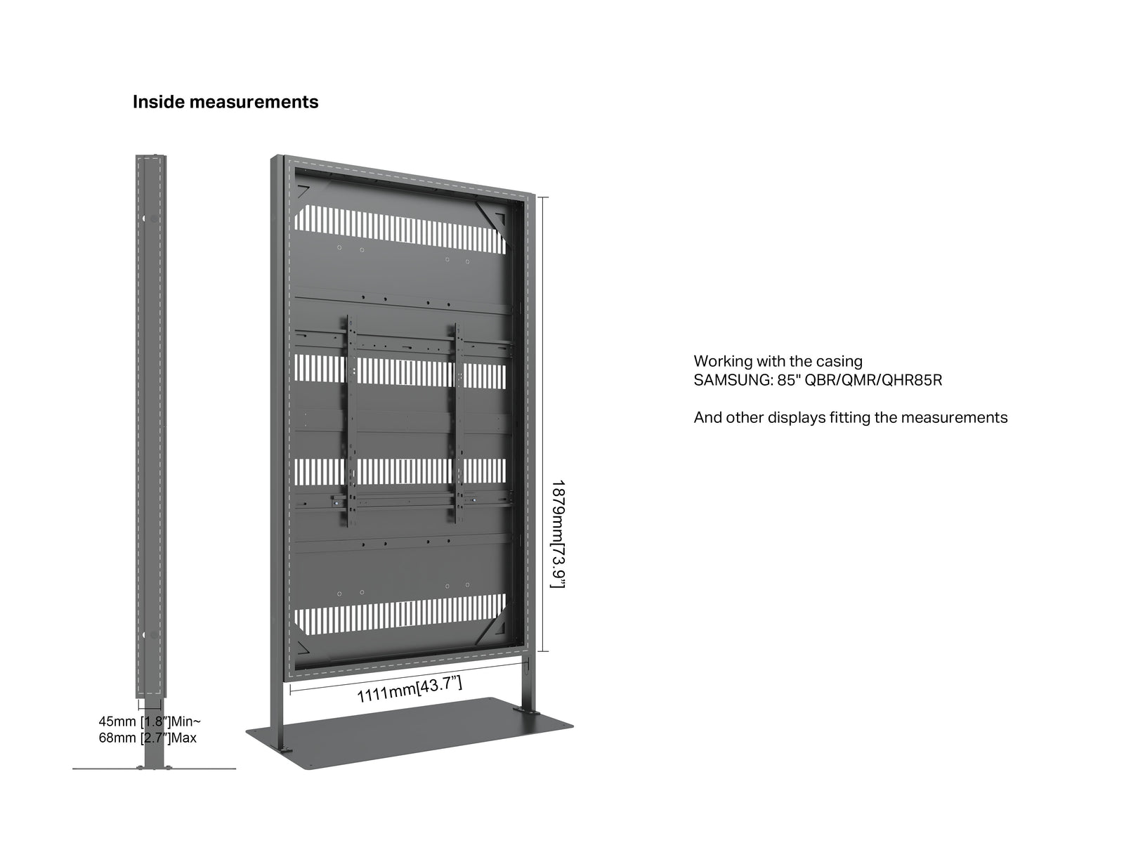 Multibrackets M Pro 85" Digital Signage Totem Enclosure with Floorbase | 7350105219641