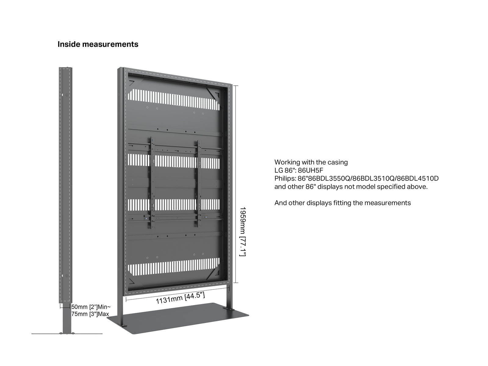 Multibrackets M Pro 86" Digital Signage Totem Enclosure with Floorbase | 7340234810093
