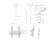 Multibrackets M Pro Ceiling Mount 32–65" VESA 400 – Black | 7340234816927 Ceiling Mount Bracket Multibrackets