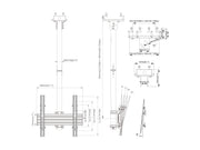 Multibrackets M Pro Ceiling Mount 40–65" VESA 600x400 – Black | 7340234816941 Ceiling Mount Bracket Multibrackets