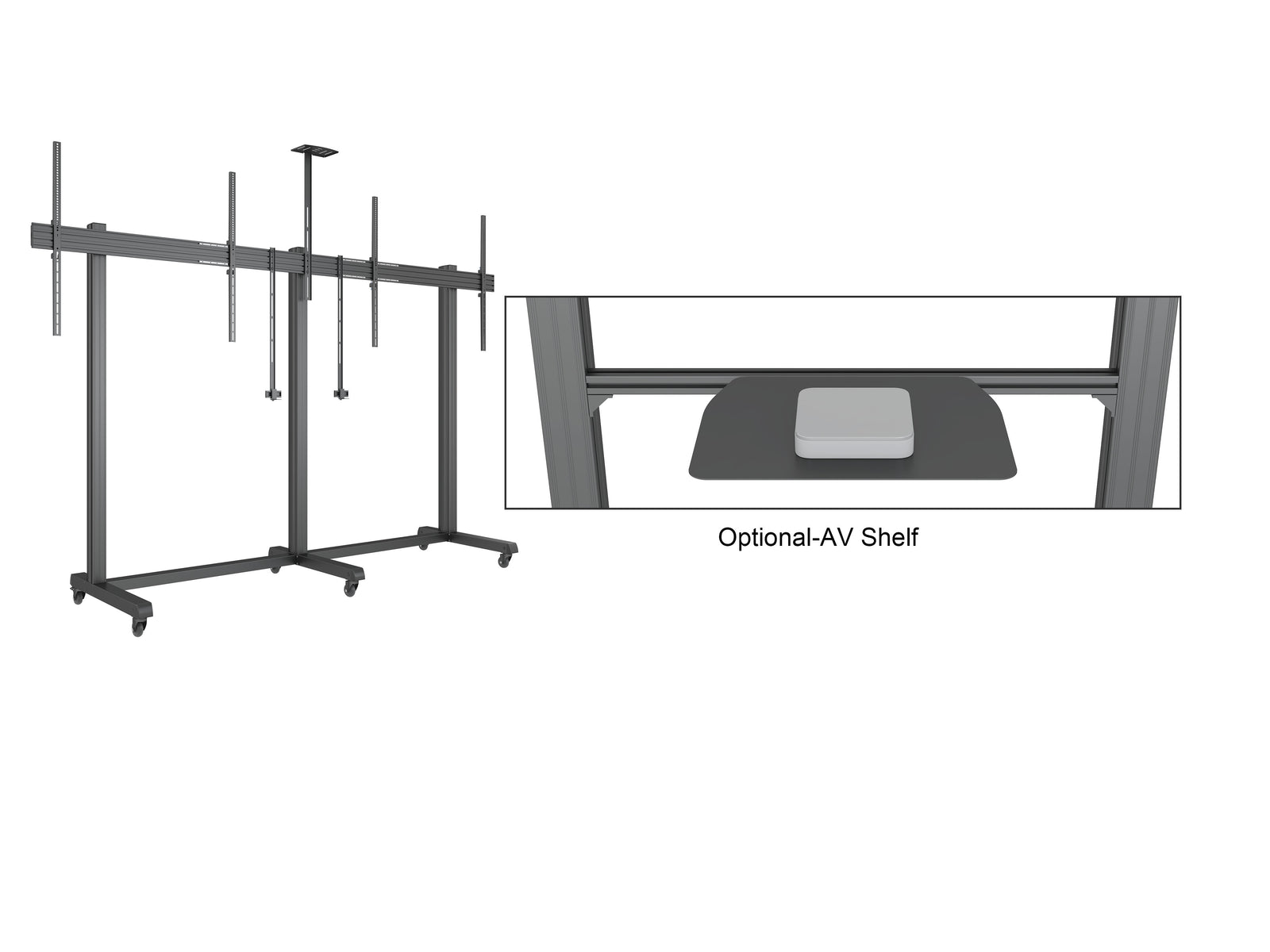 Multibrackets M Pro Collaboration Side by Side Dual Display Floorstand for 75"-90" Screens | 7340234810772 Floor Stand Multibrackets