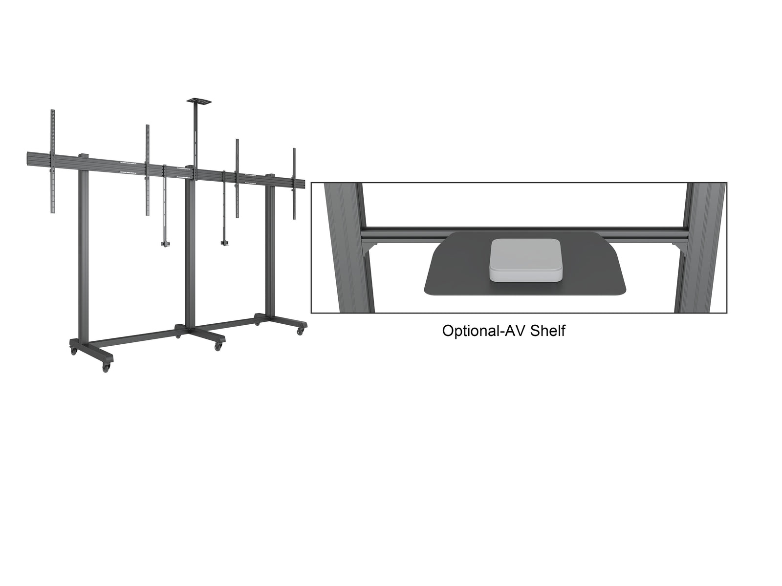 Multibrackets M Pro Collaboration Side by Side Dual Display Floorstand for 85"-100" Screens | 7340234810789 Floor Stand Multibrackets