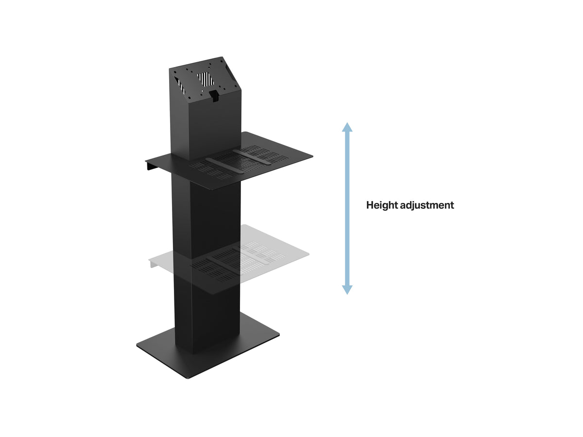 Multibrackets M Pro Kiosk Small Printer Front Shelf – Black | 7340234811793 Mount Accessories Multibrackets