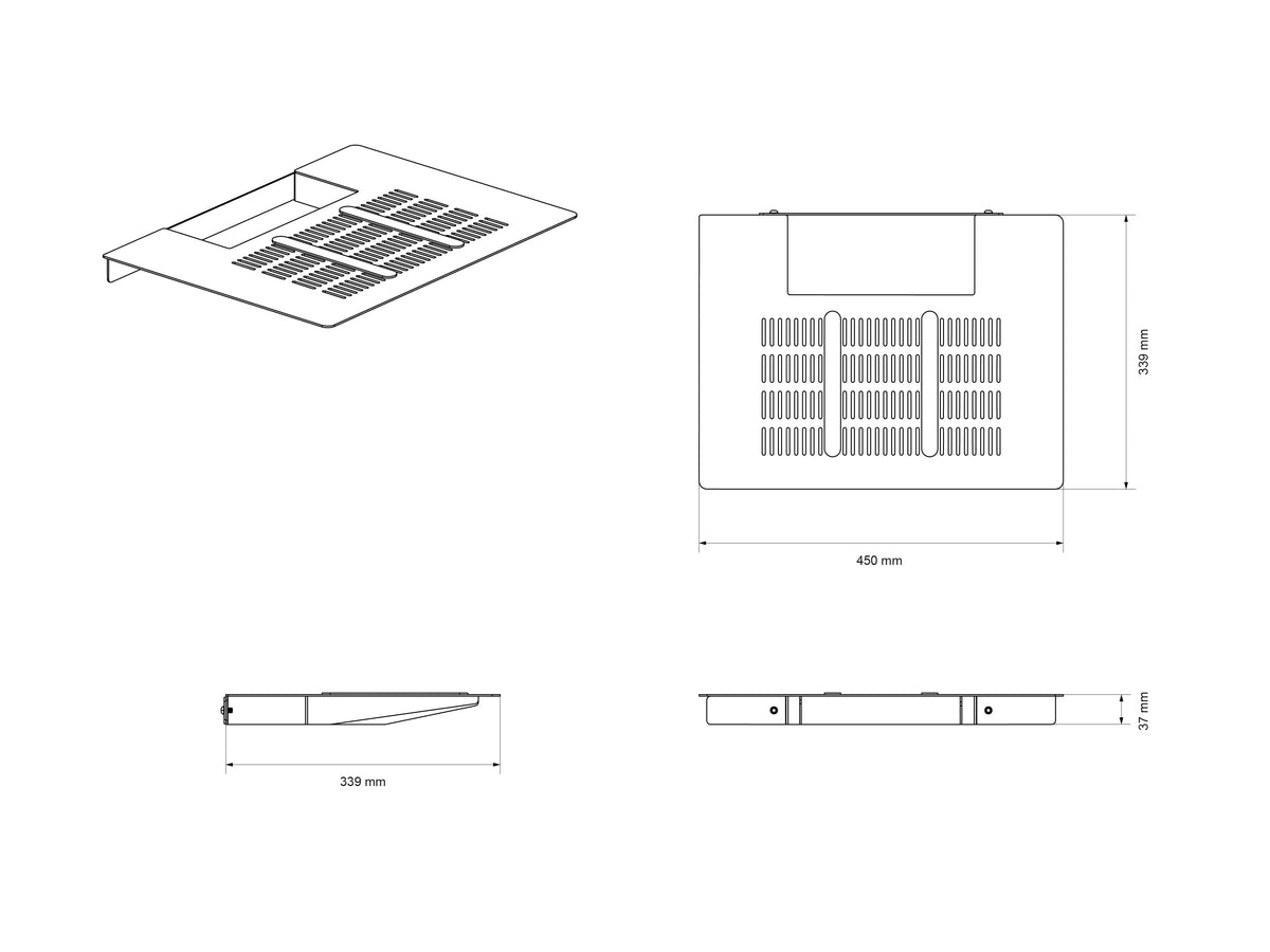 Multibrackets M Pro Kiosk Small Printer Front Shelf – Black | 7340234811793 Mount Accessories Multibrackets