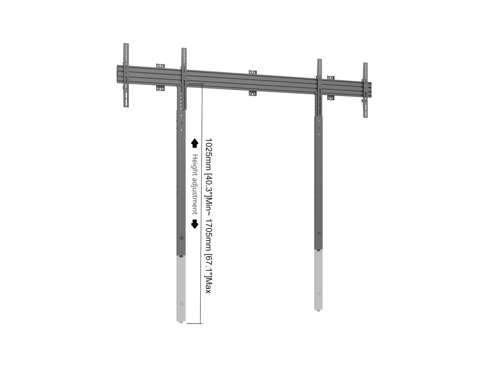 Multibrackets M Pro MBW2U Wall Mount with Floor Support - Max VESA 600x400 | 7350105214011 Wall Mount Bracket Multibrackets