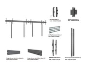 Multibrackets M Pro MBW3U Triple Screen Wall Mount with Floor Support | 7350105214028 Wall Mount Bracket Multibrackets