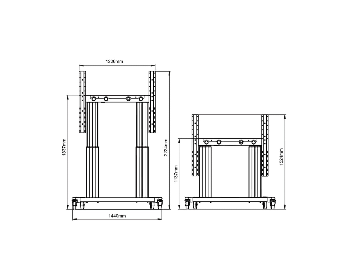 Multibrackets M Pro Motorized Floor Stand for LG LAPA 136" LED – Black | 7340234816842 Floor Stand Multibrackets