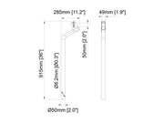 Multibrackets M Pro Series 0.915m Gravity Center Ceiling Extension Pipe – White | 7350105219443 Mount Accessories Multibrackets