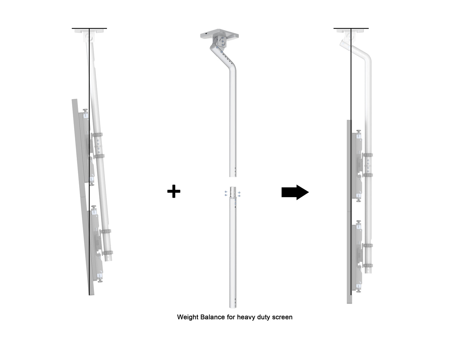 Multibrackets M Pro Series 0.915m Gravity Center Ceiling Extension Pipe – White | 7350105219443 Mount Accessories Multibrackets