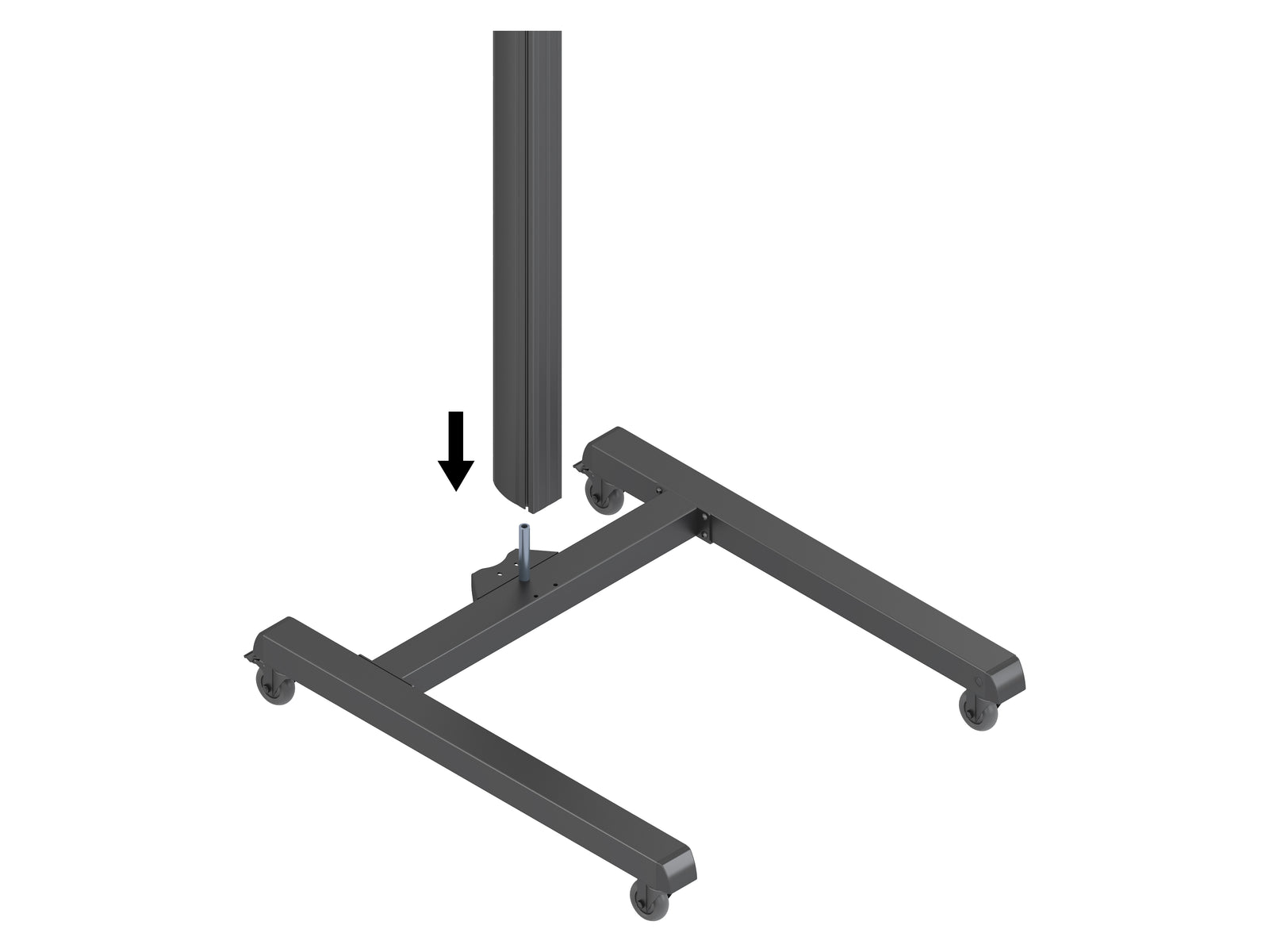 Multibrackets M Pro Series 100cm Single Column Mobile Wheelbase with Castors – Black | 7350073738373 Mounting Accessory Multibrackets