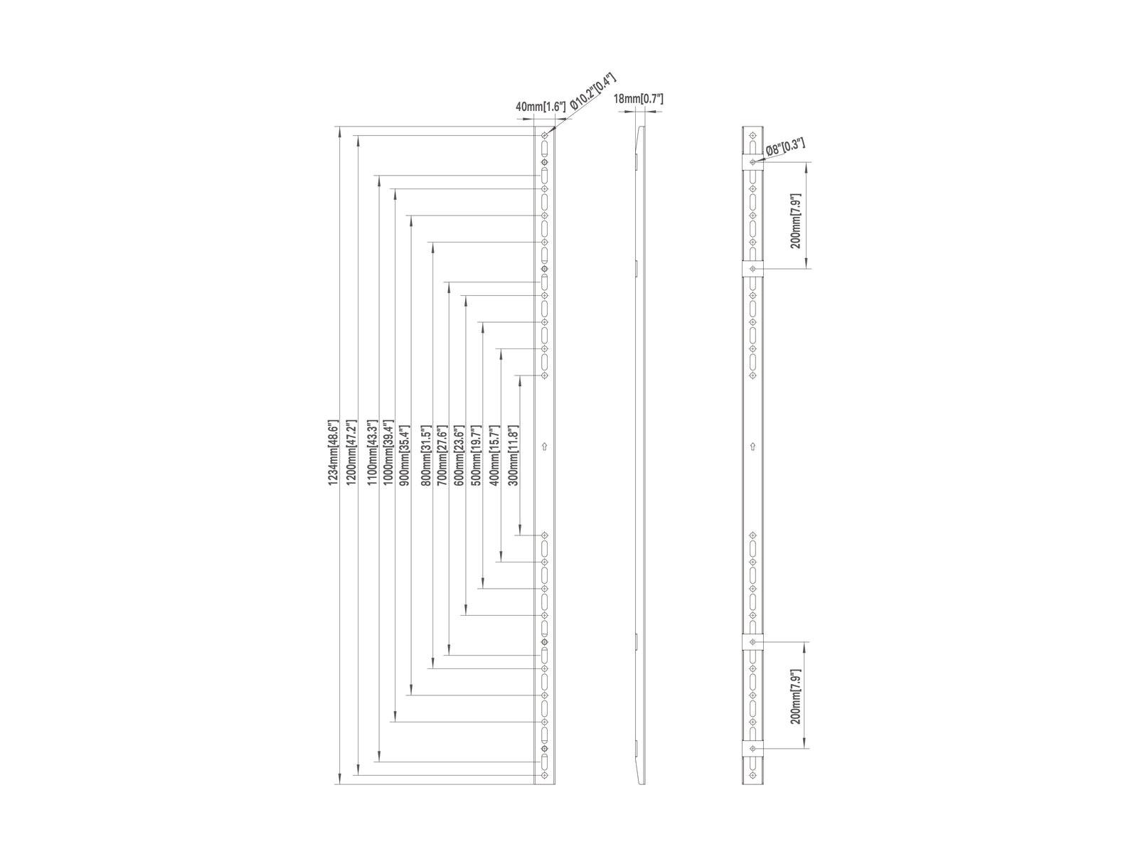 Multibrackets M Pro Series 1200mm Fixed Arms VESA Extender Kit | 7350022733954 Mount Accessories Multibrackets