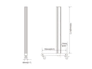 Multibrackets M Pro Series 150cm Mobile Wheelbase with Castors – Black | 7350022738706 Mount Accessories Multibrackets