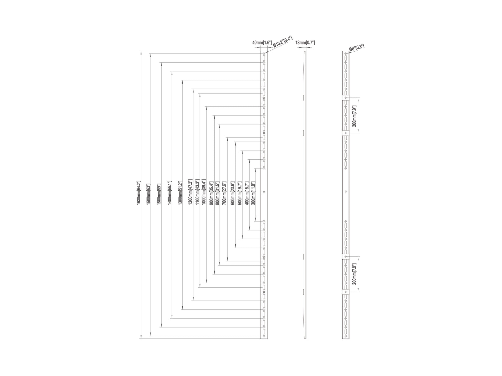 Multibrackets M Pro Series 1600mm Fixed Arms VESA Extender Kit | 7350022733961 Mount Accessories Multibrackets