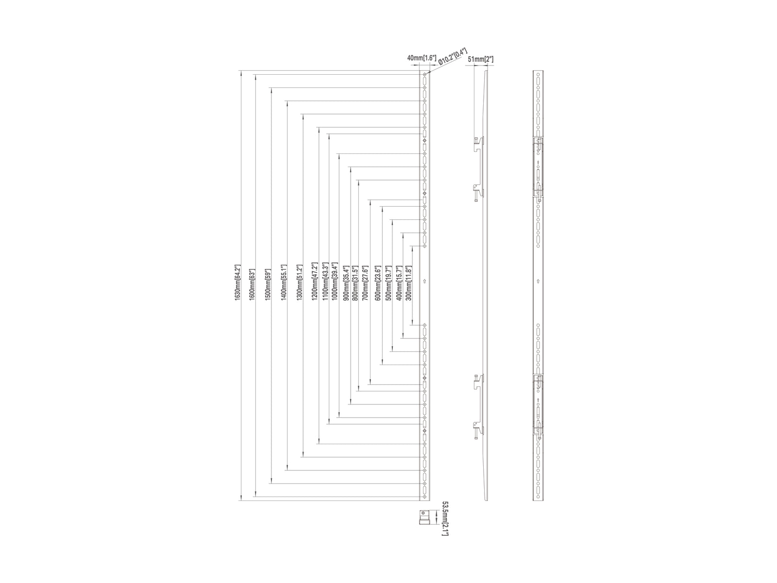 Multibrackets M Pro Series 1600mm Fixed Arms VESA Mounting Kit | 7350022733947 Mounting Accessory Multibrackets