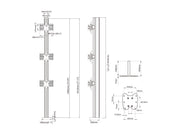Multibrackets M Pro Series 180cm Floor Mount Column for 15–32" Displays – Black | 7340234815166 Floor Stand Multibrackets