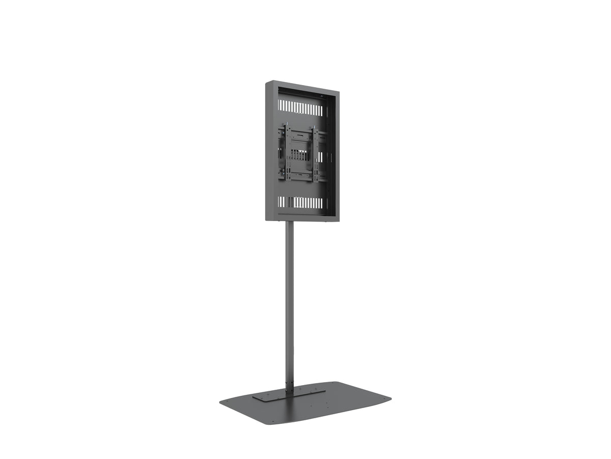 Multibrackets M Pro Series 32" Single Pole Floorbase Digital Signage Enclosure – Black | 7350105219894 Signage Display Enclosures Multibrackets