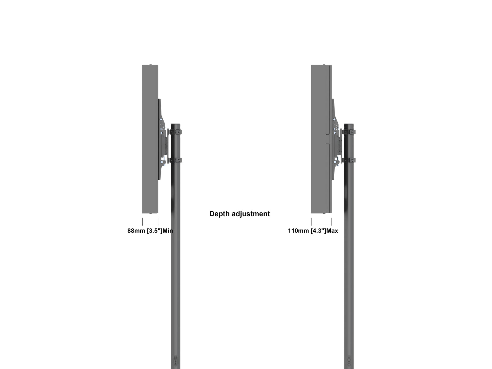Multibrackets M Pro Series 32" Single Pole Floorbase Digital Signage Enclosure – Black | 7350105219894 Signage Display Enclosures Multibrackets