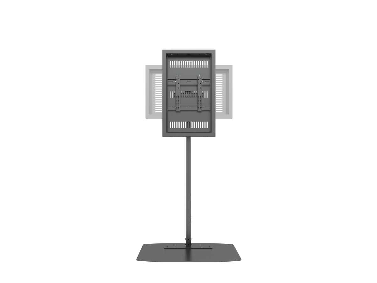 Multibrackets M Pro Series 32" Single Pole Floorbase Digital Signage Enclosure – Black | 7350105219894 Signage Display Enclosures Multibrackets