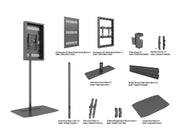 Multibrackets M Pro Series 32" Single Pole Floorbase Digital Signage Enclosure – Black | 7350105219894 Signage Display Enclosures Multibrackets