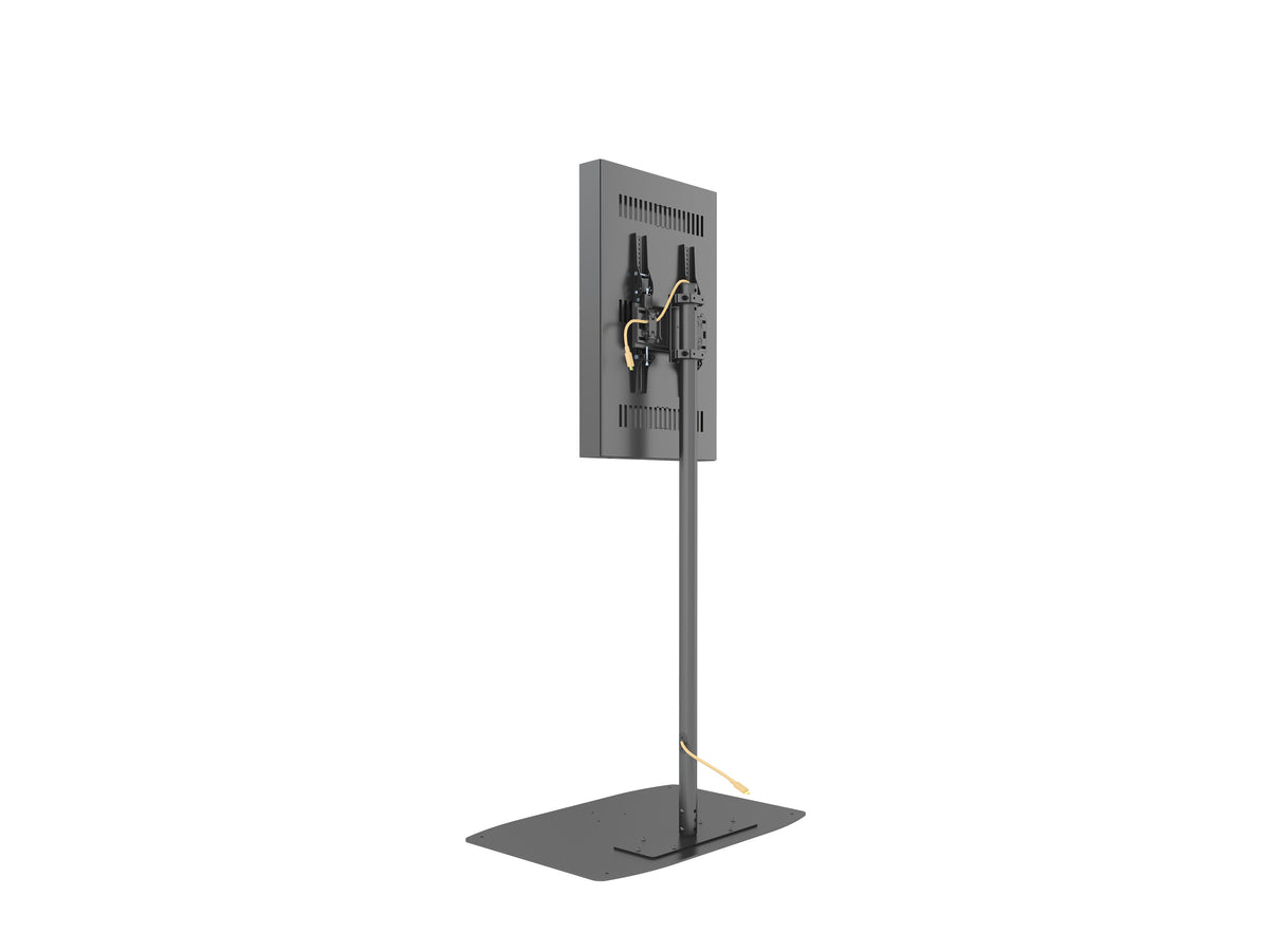 Multibrackets M Pro Series 32" Single Pole Floorbase Digital Signage Enclosure – Black | 7350105219894 Signage Display Enclosures Multibrackets