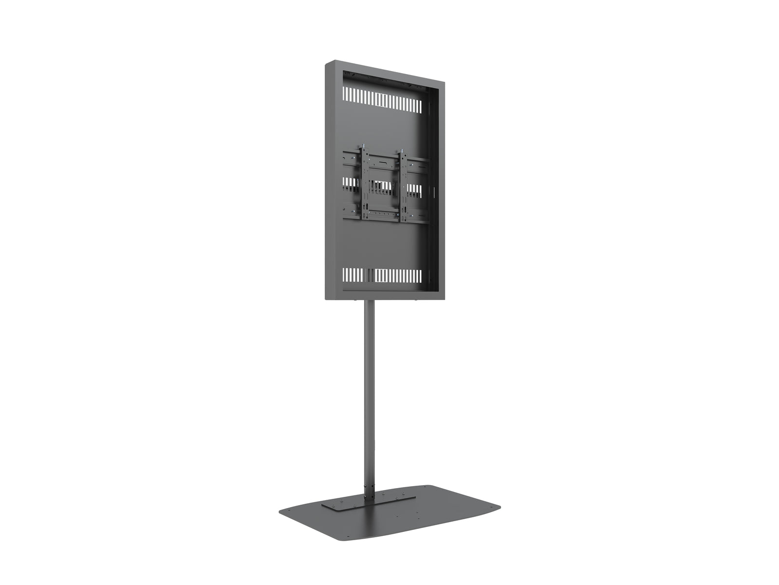 Multibrackets M Pro Series 46" Single Pole Floorbase Digital Signage Enclosure – Black | 7350105219771 Signage Display Enclosures Multibrackets